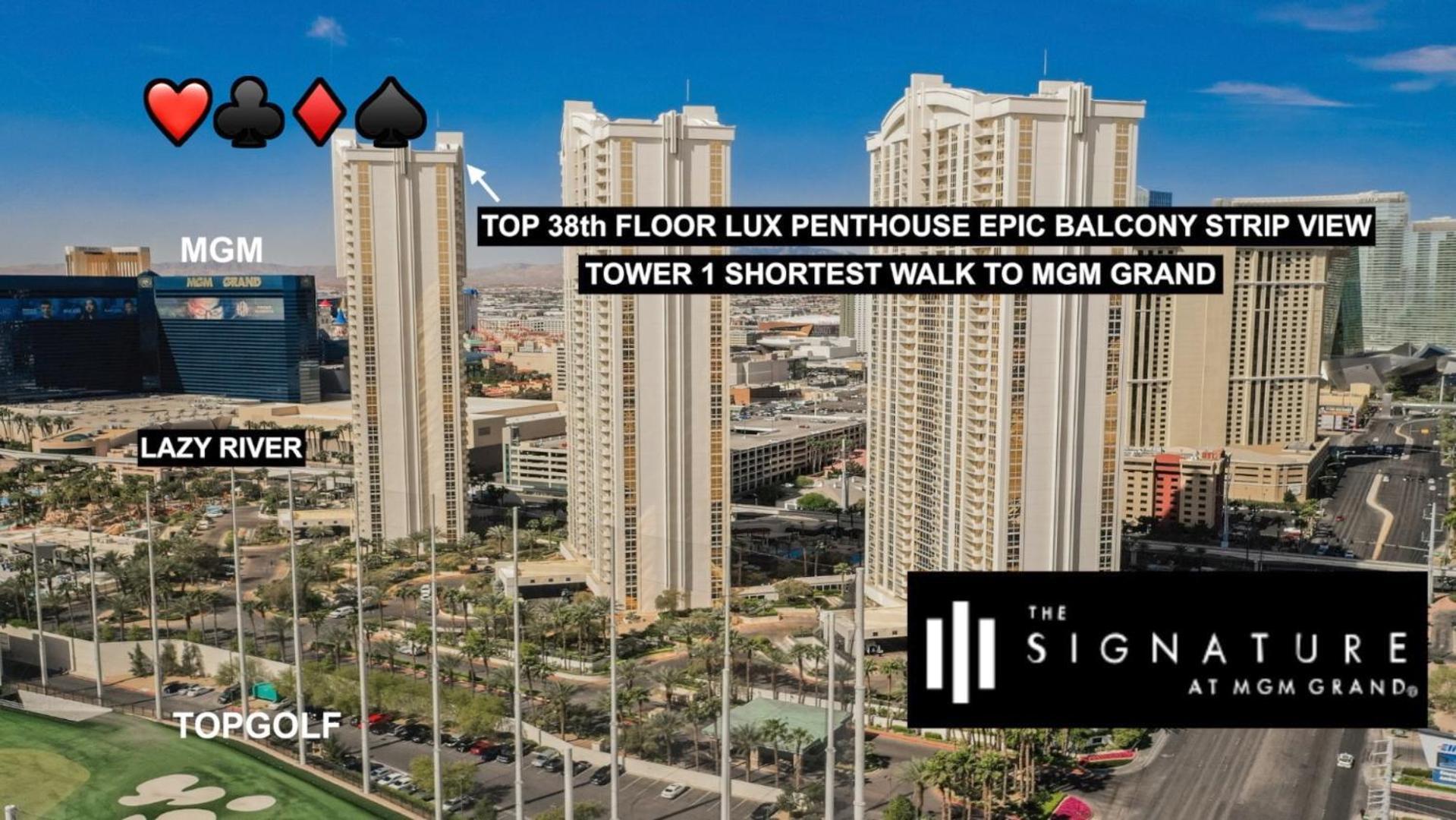 Signature Mgm Top 38Th Floor Penthouse Lux+ Best Balony Strip View Suite + No Resort Fee لاس فيغاس المظهر الخارجي الصورة